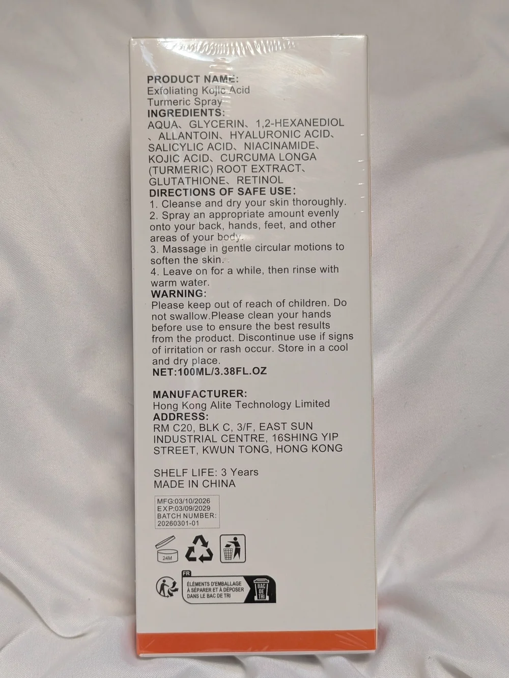 NEW**Peeling Shot Exfoliating Kojic Acid Turmeric Spray By Dr. Melaxin